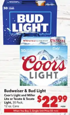 Vallarta Supermarkets Budweiser Bud Light offer