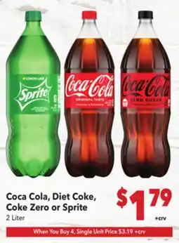 Vallarta Supermarkets Coca Cola, Diet Coke, Coke Zero or Sprite offer