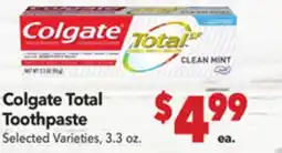 Vallarta Supermarkets Colgate Total Toothpaste offer