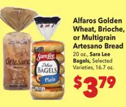 Vallarta Supermarkets Alfaros Golden Wheat, Brioche, or Multigrain Artesano Bread offer