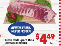 Vallarta Supermarkets Fresh Pork Spare Ribs / COSTILLAS DE PUERCO offer