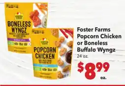 Vallarta Supermarkets Foster Farms Popcorn Chicken or Boneless Buffalo Wyngz offer