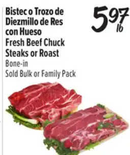 El Super Fresh Beef Chuck Steaks or Roast Bone-in offer