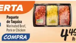 El Super Marinated Beef, Pork or Chicken offer