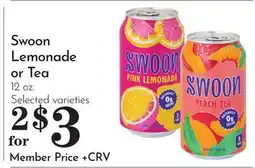 Pavilions Swoon Lemonade or Tea offer