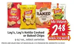 Foodmaxx Lay's, Lay's Kettle Cooked or Baked Chips offer