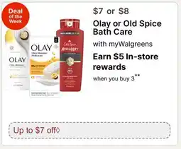 Walgreens Olay or Old Spice Bath Care offer