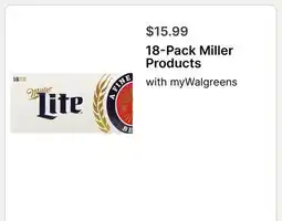 Walgreens 18-Pack Miller Products offer