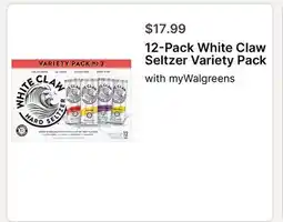 Walgreens 12-Pack White Claw Seltzer Variety Pack offer