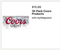 Walgreens 18-Pack Coors Products offer
