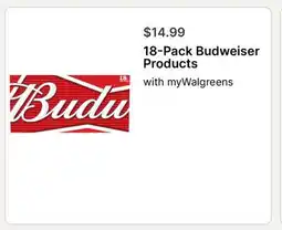 Walgreens 18-Pack Budweiser Products offer