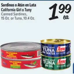 El Super Fresh California Girl o Tuny Canned Sardines 15 Oz. or Tuna, 10.4 Oz offer