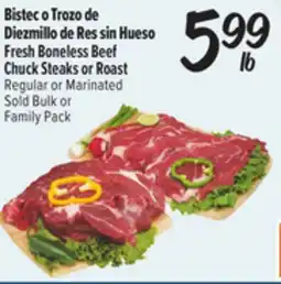 El Super Fresh Fresh Boneless Beef Chuck Steaks or Roast offer