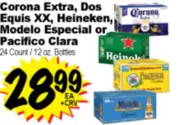 Superior Grocers Corona Extra, Dos Equis XX, Heineken, Modelo Especial or Pacifico Clara offer