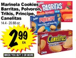 Superior Grocers Marinela Cookies Barritas, Polvoron, Trikis, Principe, Canelitas offer