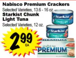 Superior Grocers Nabisco Premium Crackers, 13.6-16 oz. Starkist Chunk Light Tuna 12 oz offer
