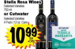 Superior Grocers Stella Rosa Wines 750 ml., or Cutwater 4 Pack / 12 oz. Cans offer