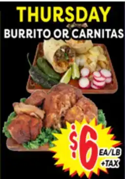 Superior Grocers BURRITO OR CARNITAS offer