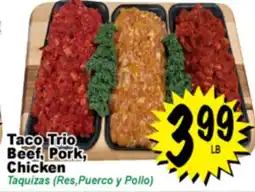 Superior Grocers Taco Trio Beef, Pork, Chicken offer