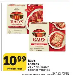 Vons Rao's Entrées offer