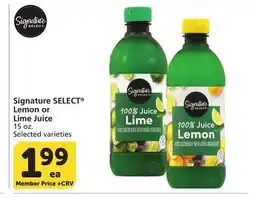 Vons Signature SELECT Lemon or Lime Juice offer