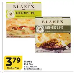 Vons Blake's Pot Pies offer