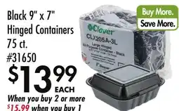 Smart & Final Black 9 x 7 Hinged Containers offer