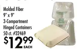 Smart & Final Molded Fiber 9 x 9 3-Compartment Hinged Containers offer
