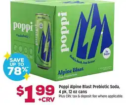 Grocery Outlet Poppi Alpine Blast Prebiotic Soda offer