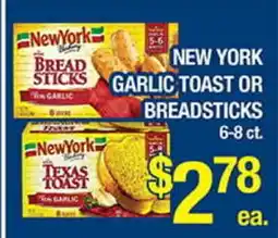 Torres Supermercado NEW YORK GARLIC TOAST OR BREADSTICKS offer