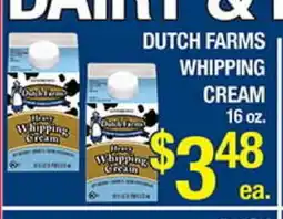 Torres Supermercado DUTCH FARMS WHIPPING CREAM offer