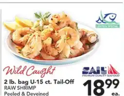 Pete's Fresh Market 2 lb. bag U-15 ct. Tail-Off RAW SHRIMP Peeled & Deveined offer
