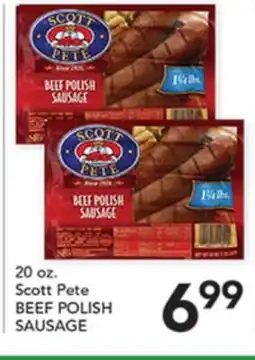 Pete's Fresh Market 20 oz. Scott Pete BEEF POLISH SAUSAGE offer
