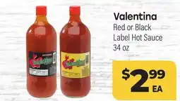 Tony’s Fresh Market Valentina Red or Black Label Hot Sauce offer