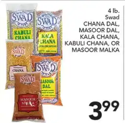 Pete's Fresh Market 4 lb. Swad CHANA DAL, MASOOR DAL, KALA CHANA, KABULI CHANA, OR MASOOR MALKA offer