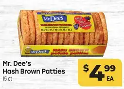 Tony’s Fresh Market Mr. Dee's Hash Brown Patties offer