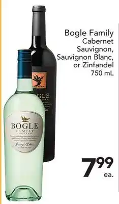 Pete's Fresh Market Bogle Family Cabernet Sauvignon, Sauvignon Blanc, or Zinfandel offer