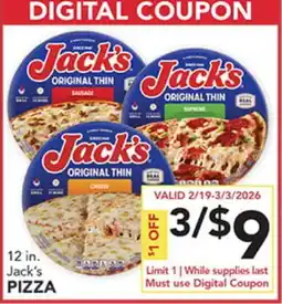 Pete's Fresh Market 12 in. Jack's PIZZA offer