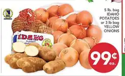 Pete's Fresh Market 5 lb. bag IDAHO POTATOES or 3 lb bag YELLOW ONIONS offer