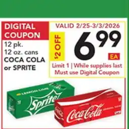 Pete's Fresh Market 12 pk. 12 oz. cans COCA COLA or SPRITE offer