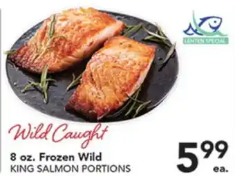 Pete's Fresh Market 8 oz. Frozen Wild KING SALMON PORTIONS offer
