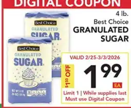 Pete's Fresh Market 4 Lb. Best Choice GRANULATED SUGAR offer
