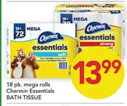 Pete's Fresh Market 18 pk. mega rolls Charmin Essentials BATH TISSUE offer