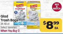 Tony’s Fresh Market Glad Trash Bags offer