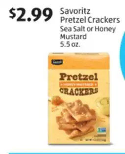 Aldi Savoritz Pretzel Crackers Sea Salt or Honey Mustard offer