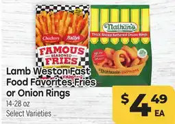 Tony’s Fresh Market Lamb Weston Fast Food Favorites Fries or Onion Rings offer
