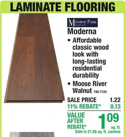 Menards MONROE PARK COLLECTION LAMINATE FLOORING Moderna offer