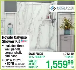 Menards Royale Calypso Shower Kit offer