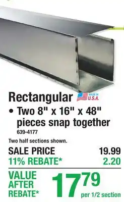 Menards Rectangular Duct Pipe offer