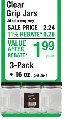Menards Clear Grip Jars offer